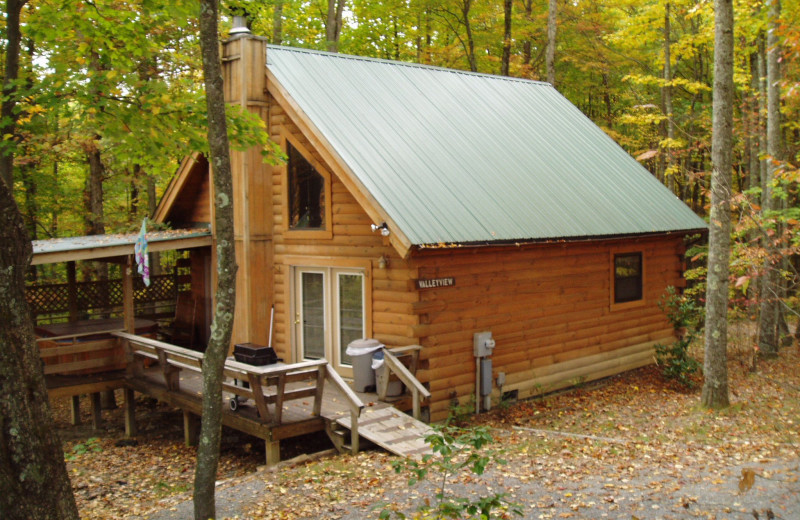 Cabin exterior at Country Road Cabins.