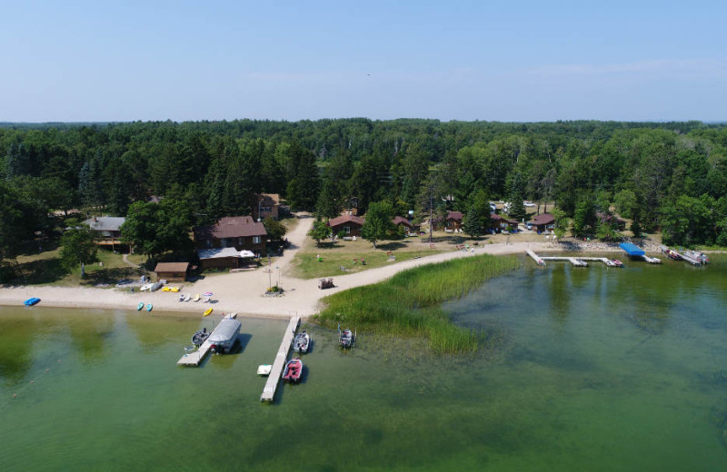 Aerial view of Belle Shores Resort.