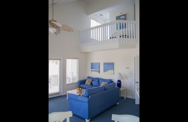 Rental living room at The Winds Resort Beach Club.