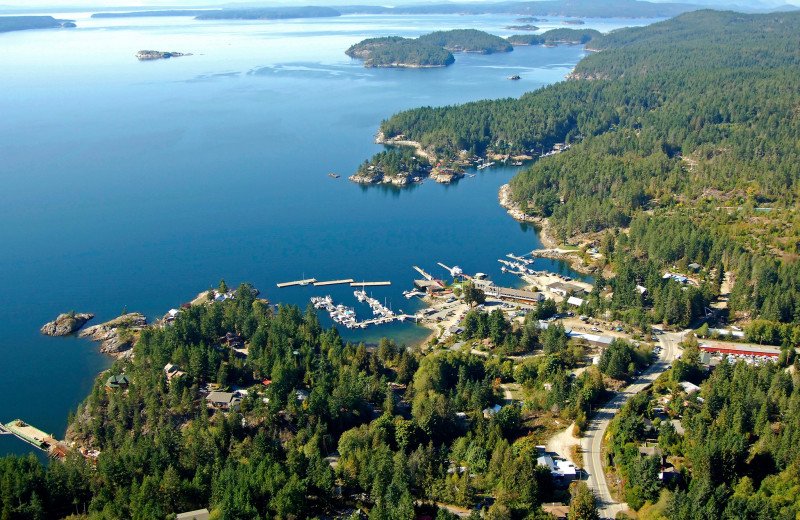 Aerial view of Lund Resort at Klah ah men.