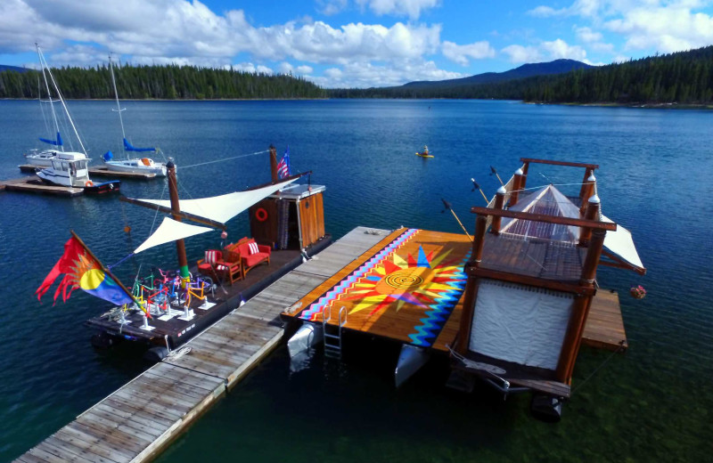 Docks at Elk Lake Resort.