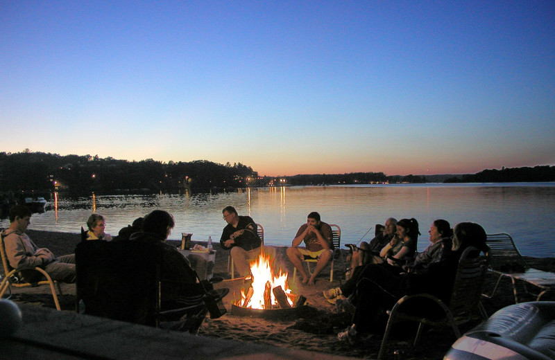 Bonfire at Cragun's Resort and Hotel on Gull Lake.