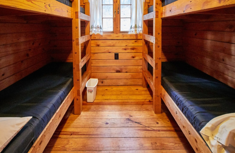 Cabin bunk beds at Yogi Bear's Jellystone Park Warrens.