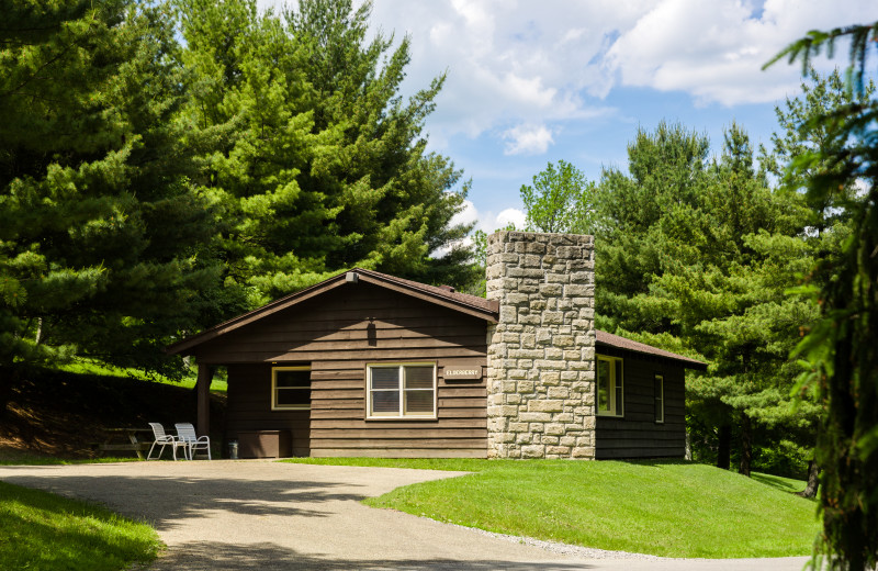 Cabin exterior at Oglebay Resort and Conference Center.