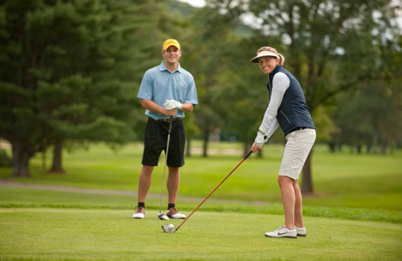 Golfing at The Woodstock Inn & Resort.