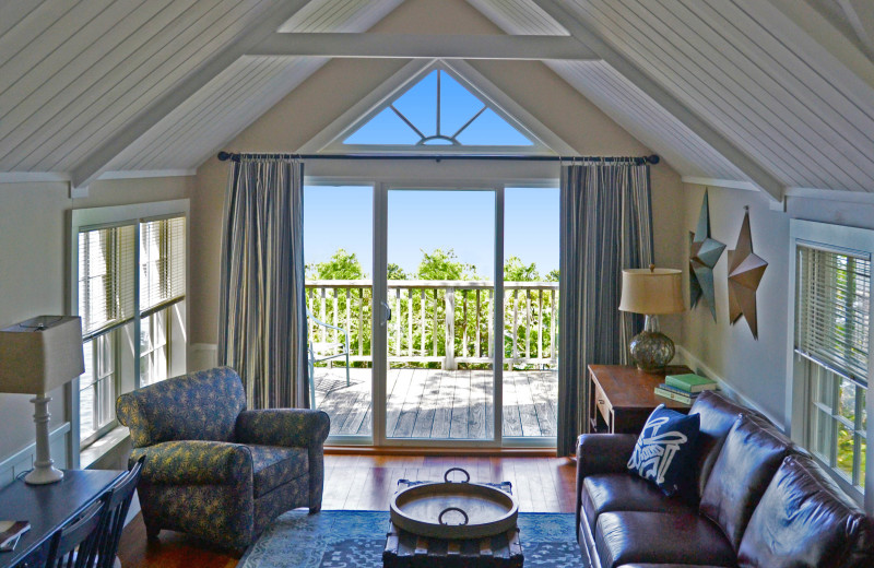 Cottage living space at Basin Harbor.