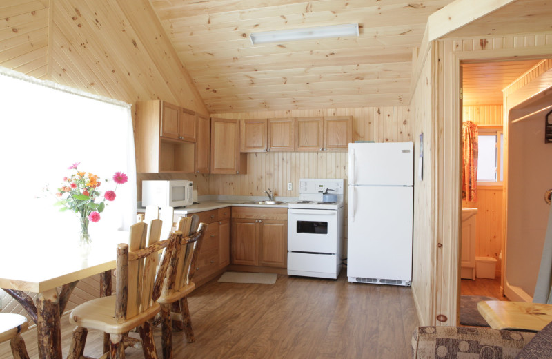 Cabin kitchen at Southview Cottages Resort.