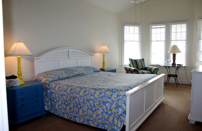 Rental bedroom at Pirate's Cove Realty.
