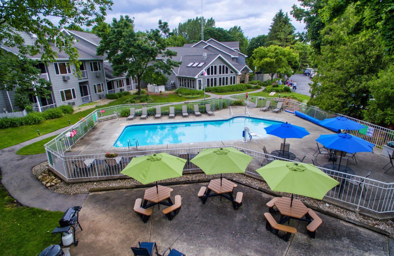 Outdoor pool at Waterbury Inn Condominium Resort.