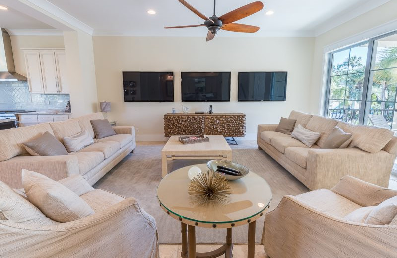 Rental living room at Luxury Properties Vacation Rentals.