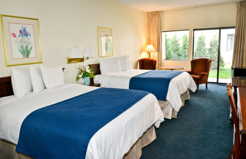 Lodge guest room at Penn Wells Hotel & Lodge.