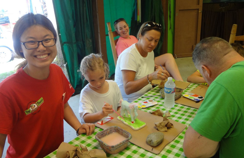 Painting ceramics at Yogi in the Smokies.