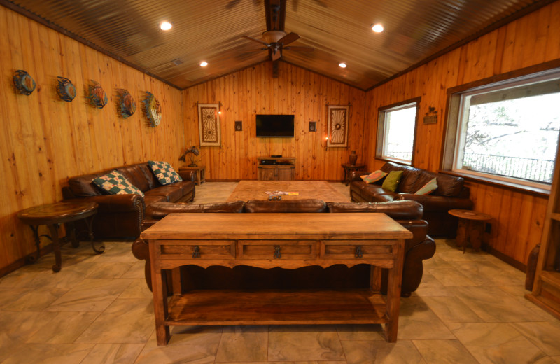 Rental living room at Frio Family Getaway