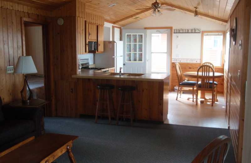 Cabin interior at Dickerson's Lake Florida Resort.