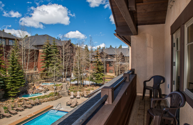 Guest balcony at Grand Timber Lodge.