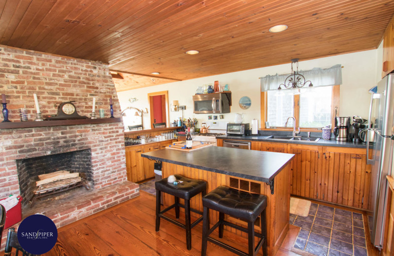 Rental kitchen at Sandpiper Rentals.