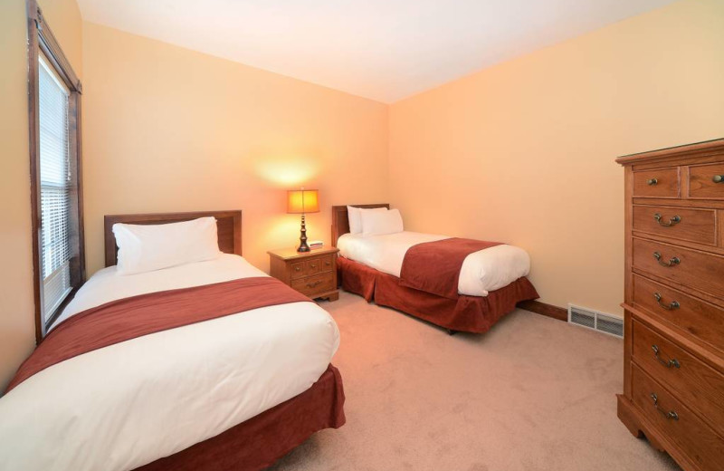 Guest bedroom at The Quarters at Lake George.