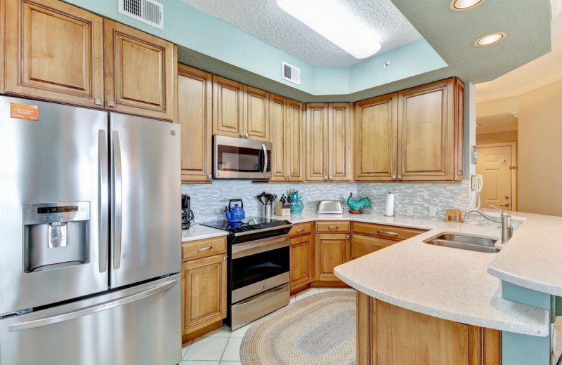 Rental kitchen at Amelia Rentals and Management Services.