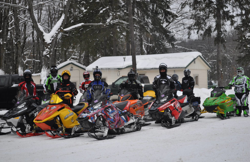 Snowmobiling at The Timbers Resort.