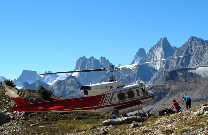 Helicopter at Bugaboos Lodge.