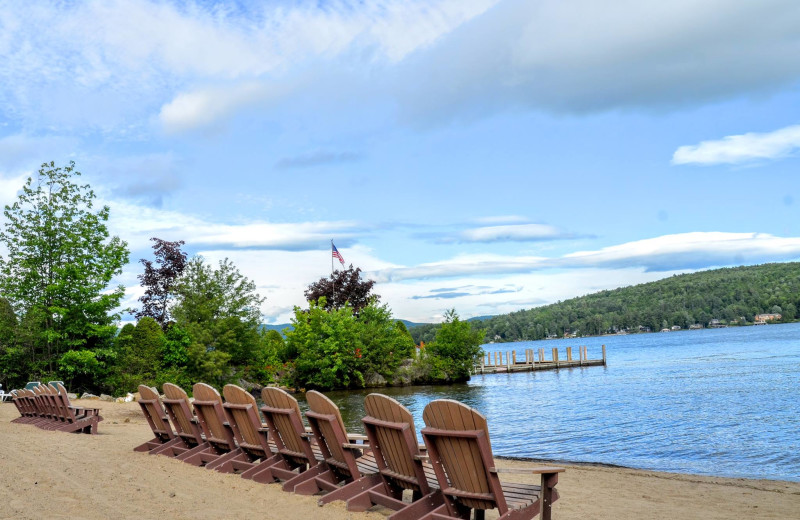 Beach at The Lodges at Cresthaven on Lake George.