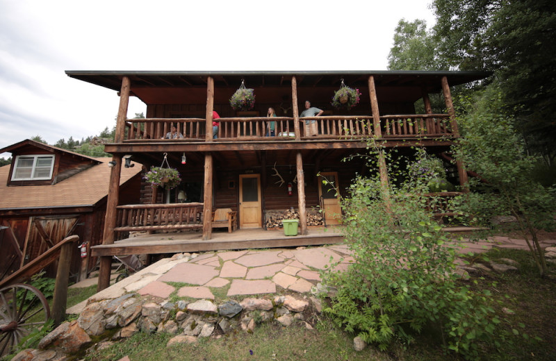 Cabin exterior at Tumbling River Ranch.