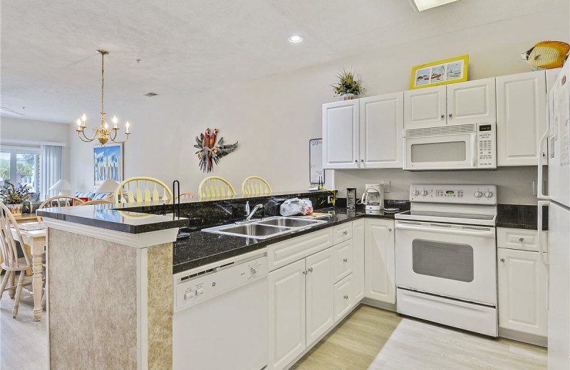 Rental kitchen at Seaside Vacations.