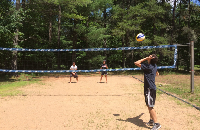 Volleyball court at 7 Mile Pinecrest Resort.