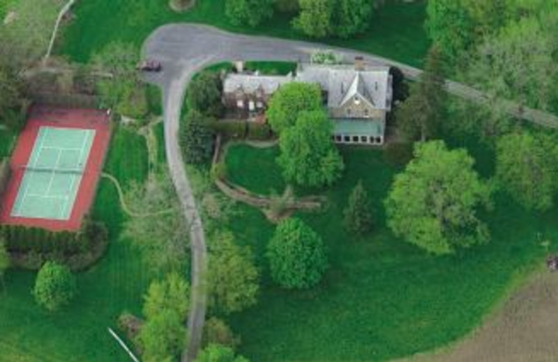 Aerial view of Morgan-Samuels Inn.