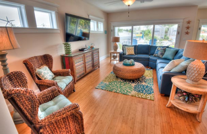 Rental living room at Anna Maria Vacations.