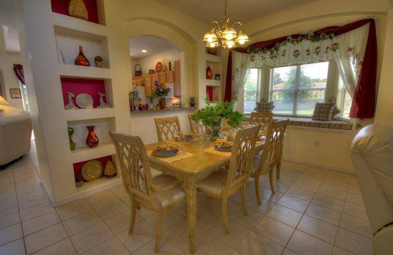 Vacation rental formal dining room at Elite Vacation Homes.