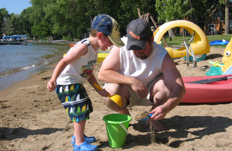 Playing on the beach at Dickerson's Lake Florida Resort.