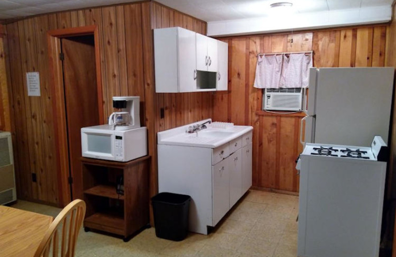 Cottage interior at Wells Lakeside Cottages.