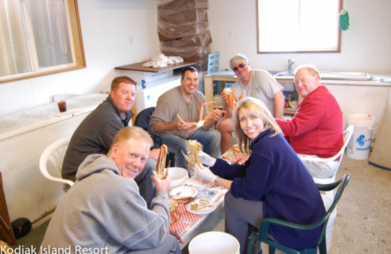 Dining at Alaska's Kodiak Island Resort.