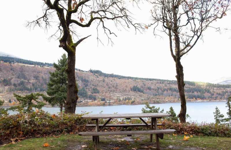 Picnic table at Vagabond Lodge.