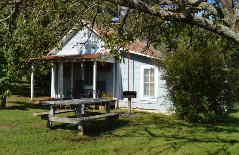 Cabin exterior at Mulberry Mountain Lodging & Events.