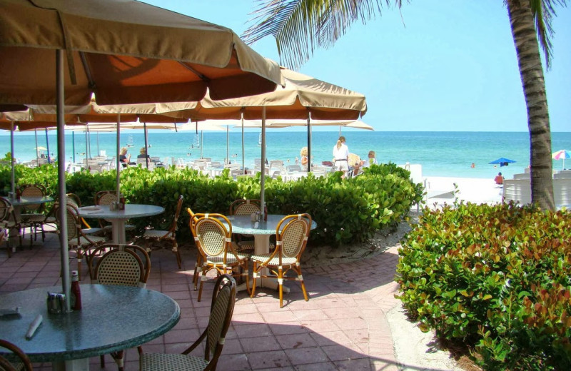 Patio dining at Vanderbilt Beach Resort.