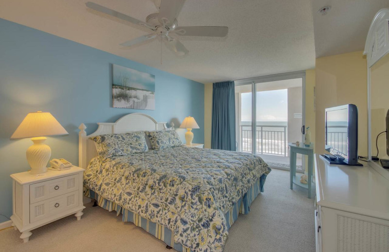 Rental bedroom at North Beach Vacation Rentals.