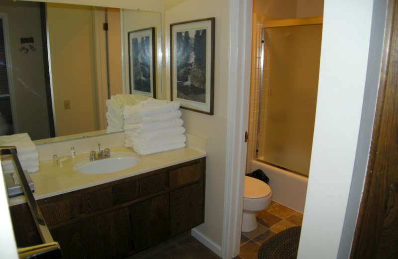 Vacation rental bathroom at Seasons 4 Condominium Rentals.