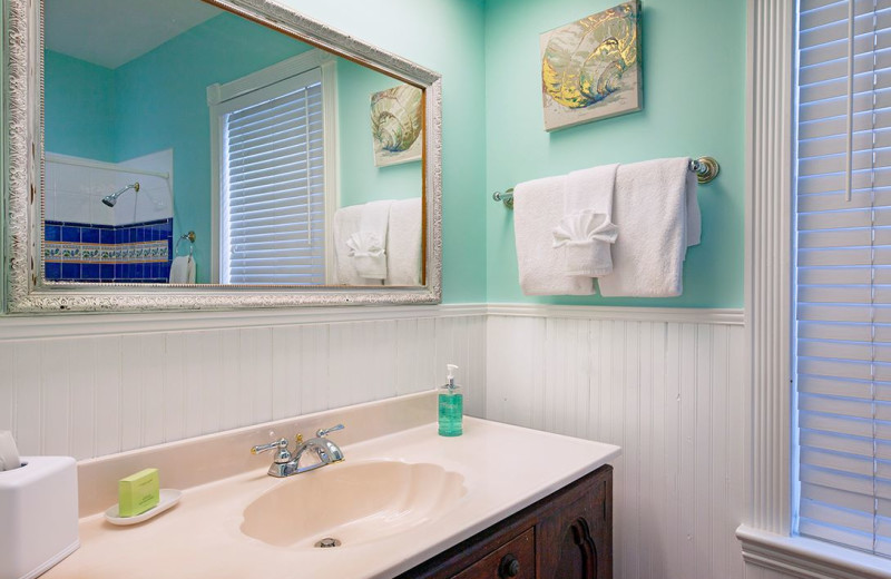 Guest bathroom at Coco Plum Inn.