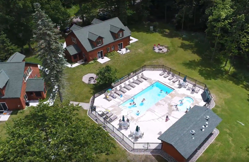 Aerial view of Woodland Beach Resort.