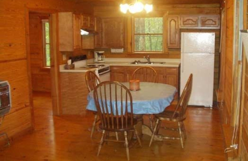 Cabin kitchen at Rockin Z Ranch.