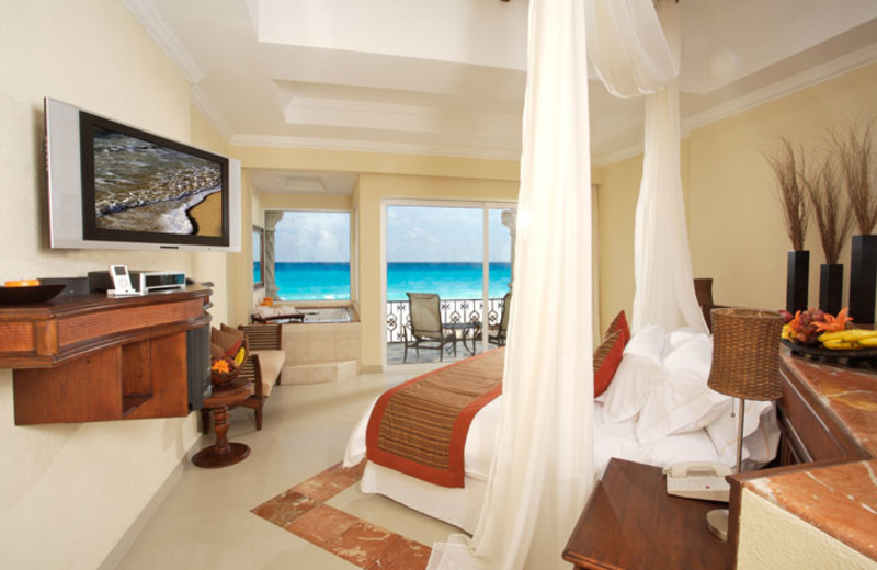 Guest room at Royal Luxury Cancun.