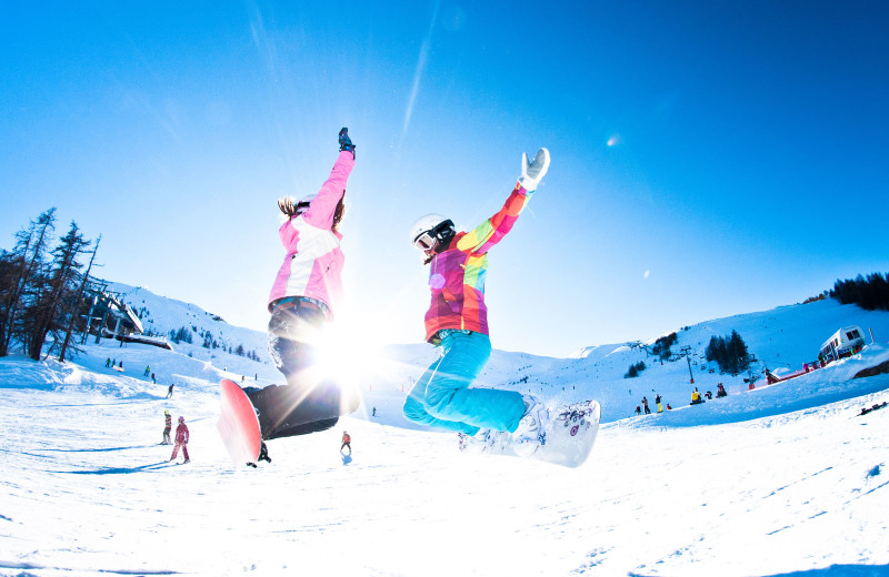 Snowboarding at Trailhead Lodge.