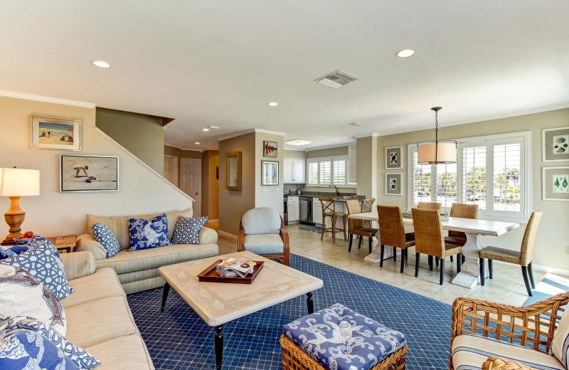 Rental living room at Amelia Rentals and Management Services.