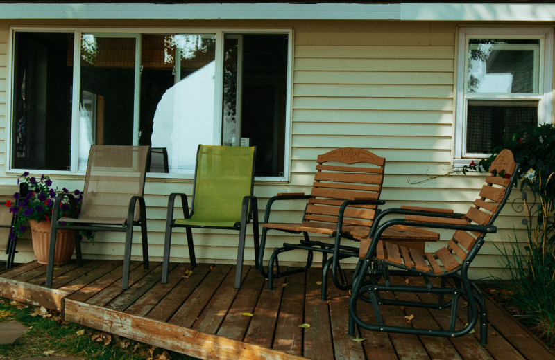 Cabin patio at Jacob's Cove.