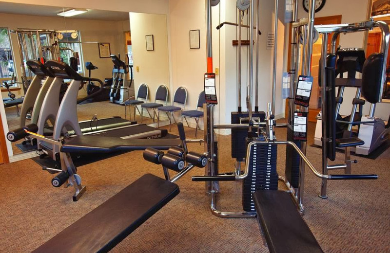 Fitness room at Whispering Woods Resort.