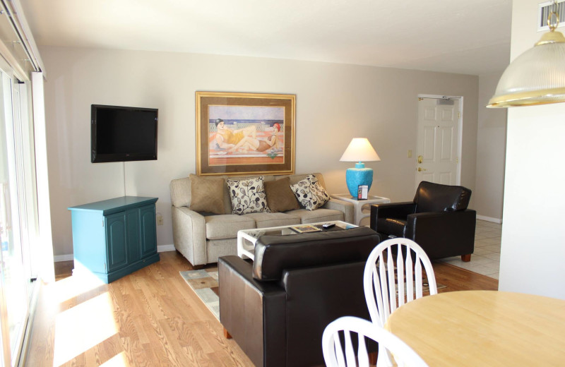 Guest living room at Gulfview Manor Resort.