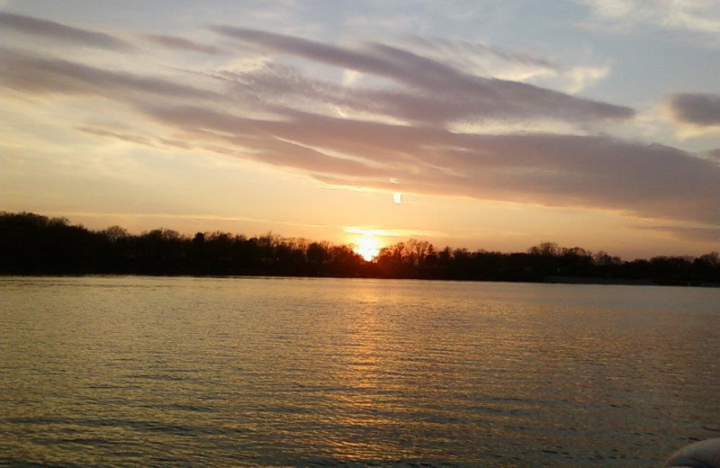 Lake sunset at The Lighthouse Lodge.