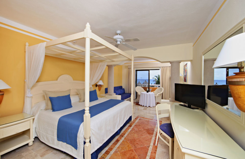 Guest room at Bahia Principe Akumal.